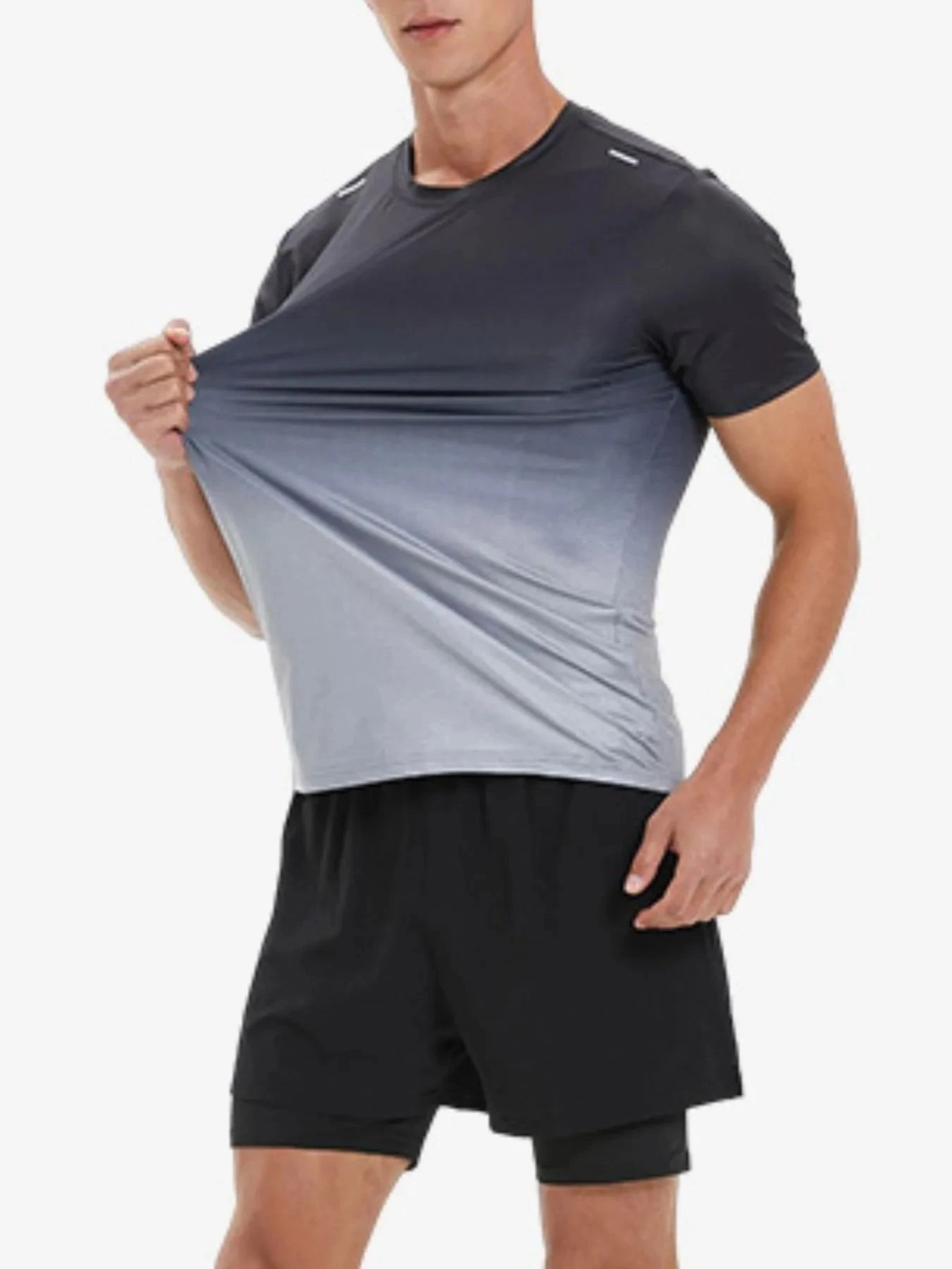 Men's Plus Size Gradient Round Neck Short Sleeve Active T-Shirt