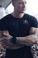 Men's Plus Size Graphic Round Neck Short Sleeve T-Shirt Black / XL