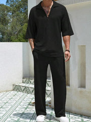 Men's Plus Size Half Sleeve Top and Pants Set