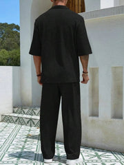 Men's Plus Size Half Sleeve Top and Pants Set