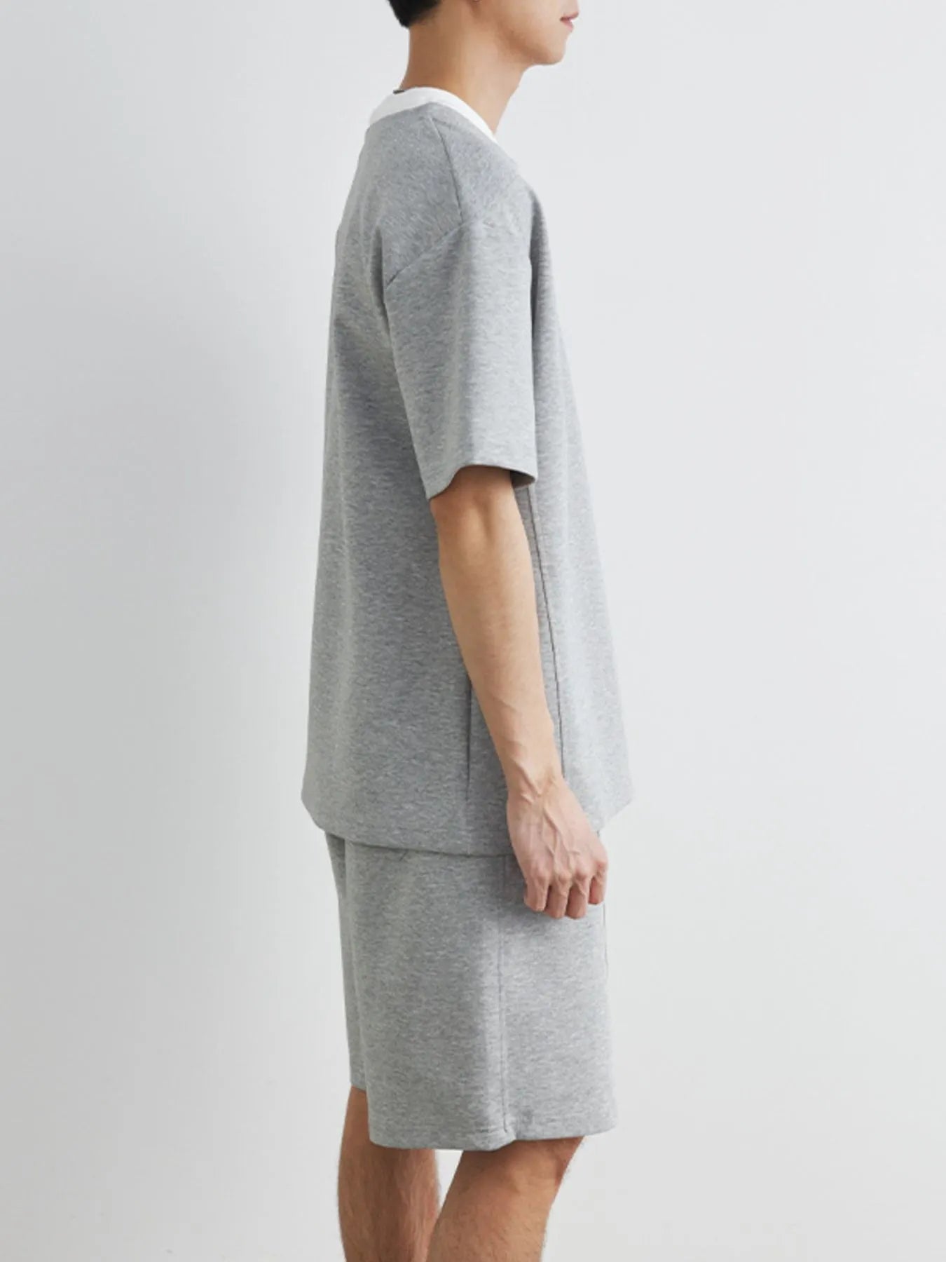 Men's Plus Size Half Sleeve Top and Shorts Set