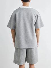 Men's Plus Size Half Sleeve Top and Shorts Set