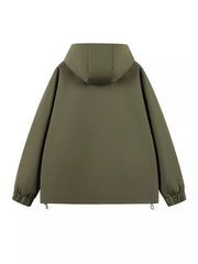 Men's Plus Size Hooded Windproof Zip Up Jacket