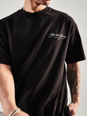 Men's Plus Size Letter Graphic Round Neck Half Sleeve T-Shirt