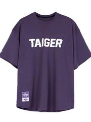 Men's Plus Size Letter Graphic Round Neck Half Sleeve T-Shirt Mauve / M