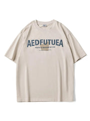 Men's Plus Size Letter Round Neck Half Sleeve T-Shirt