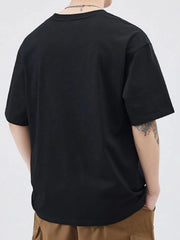 Men's Plus Size Letter Round Neck Half Sleeve T-Shirt