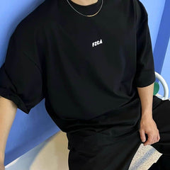 Men's Plus Size Letter Round Neck Half Sleeve T-Shirt