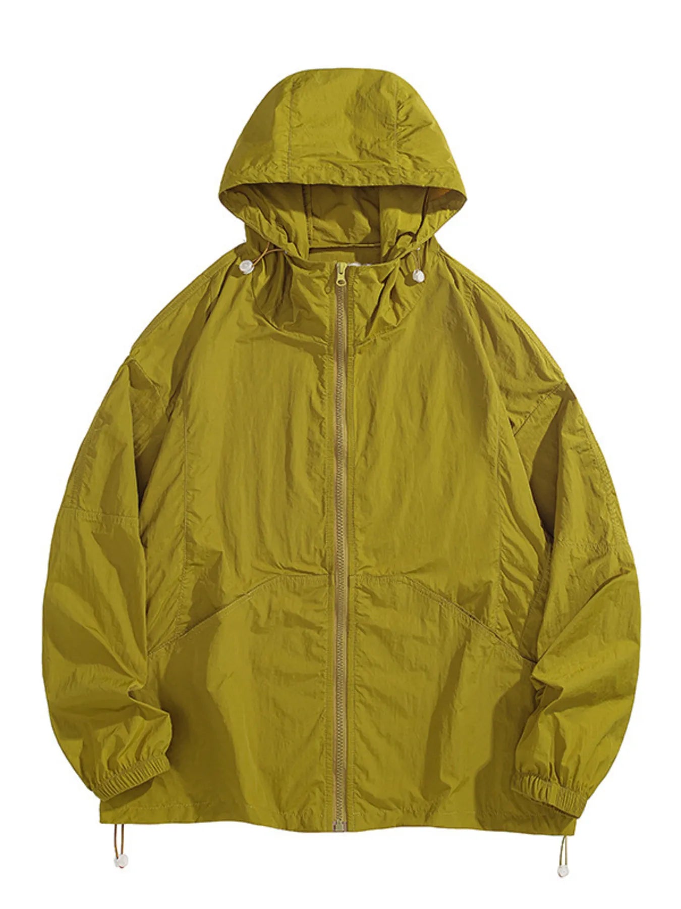 Men's Plus Size Lightweight Hooded Windbreaker Jacket Olive Green / M