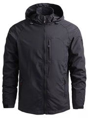 Men's Plus Size Lightweight Hooded Windproof Outdoor Jacket Black / M