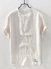 Men's Plus Size Lightweight Short Sleeve Blouse Khakis / M