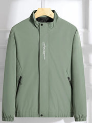 Men's Plus Size Lightweight Zip Up Windproof Jacket Grass Green / M