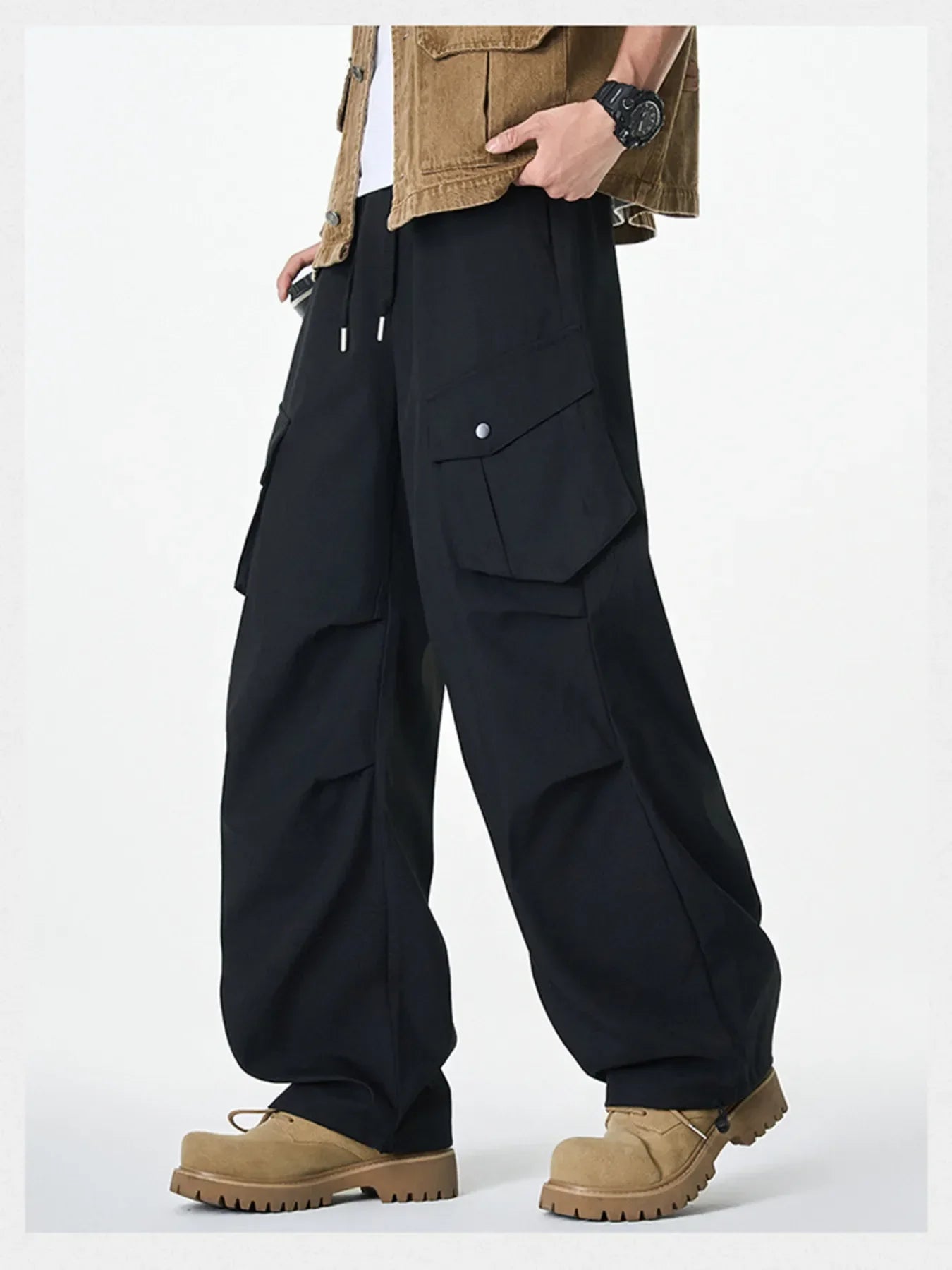 Men's Plus Size Loose Fit Cargo Combat Pants