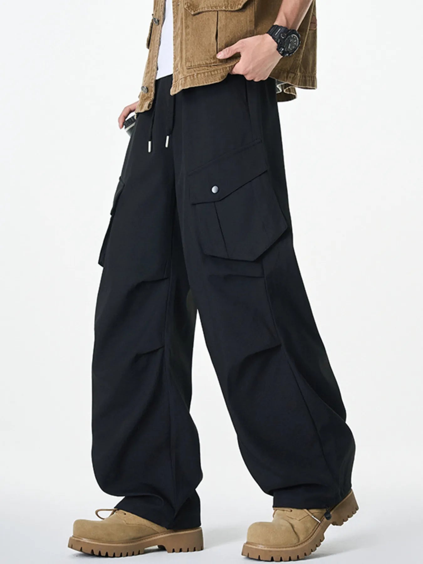 Men's Plus Size Loose Fit Cargo Combat Pants