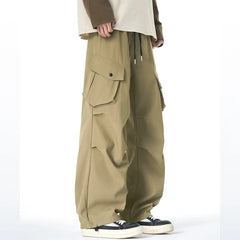 Men's Plus Size Loose Fit Cargo Combat Pants Khaki / M
