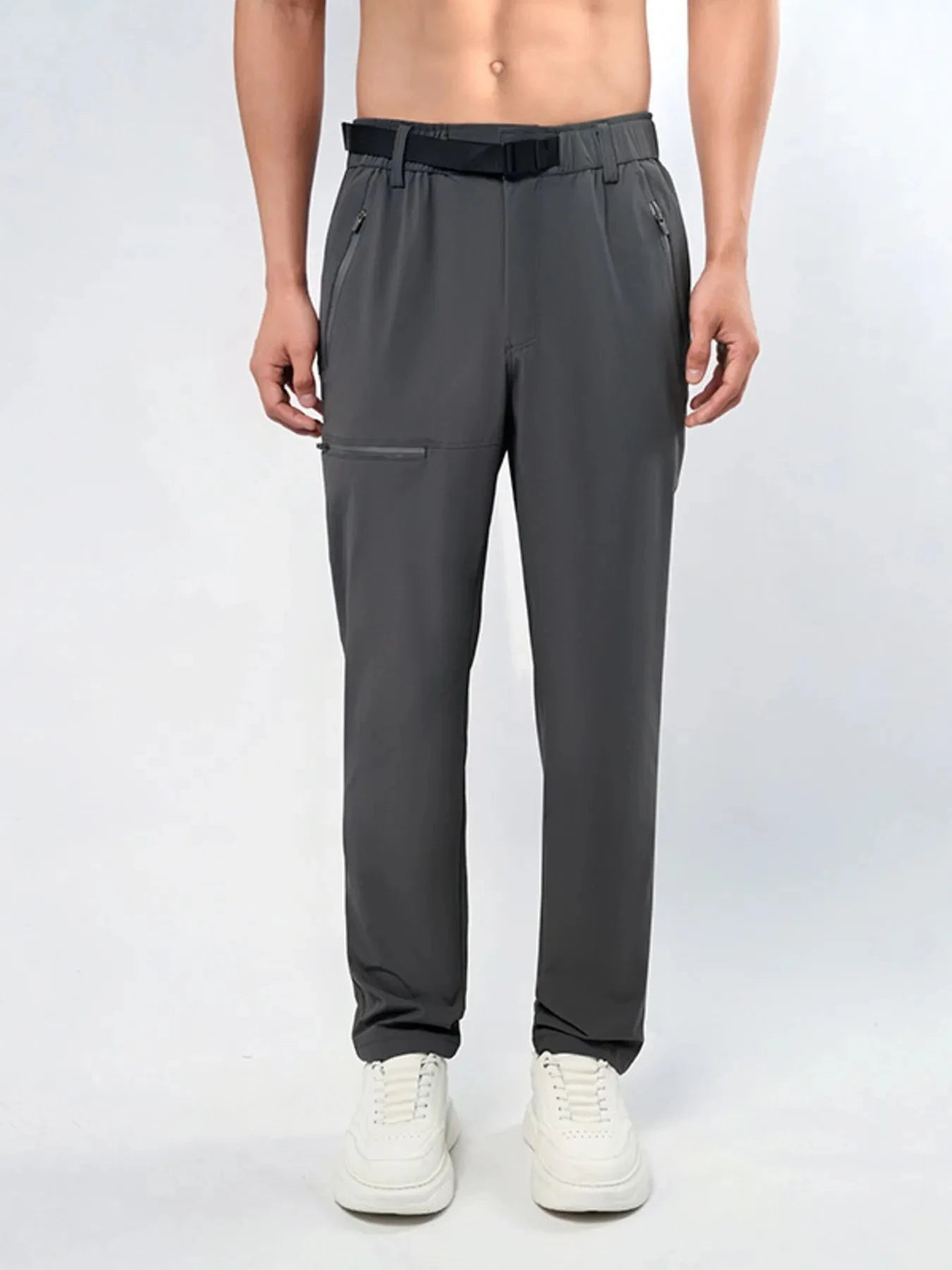 Men's Plus Size Loose Fit Pants Dark Gray / L