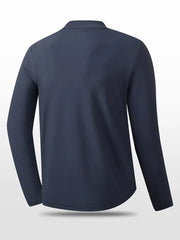 Men's Plus Size Mock Neck Long Sleeve Active T-Shirt