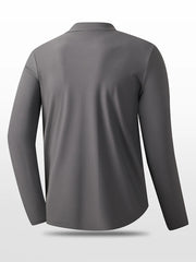 Men's Plus Size Mock Neck Long Sleeve Active T-Shirt