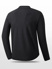 Men's Plus Size Mock Neck Long Sleeve Active T-Shirt
