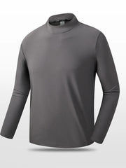 Men's Plus Size Mock Neck Long Sleeve Active T-Shirt Dark Gray / M