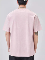 Men's Plus Size Moon Round Neck Short Sleeve T-Shirt