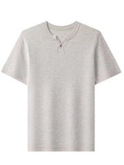 Men's Plus Size Notched Short Sleeve T-Shirt