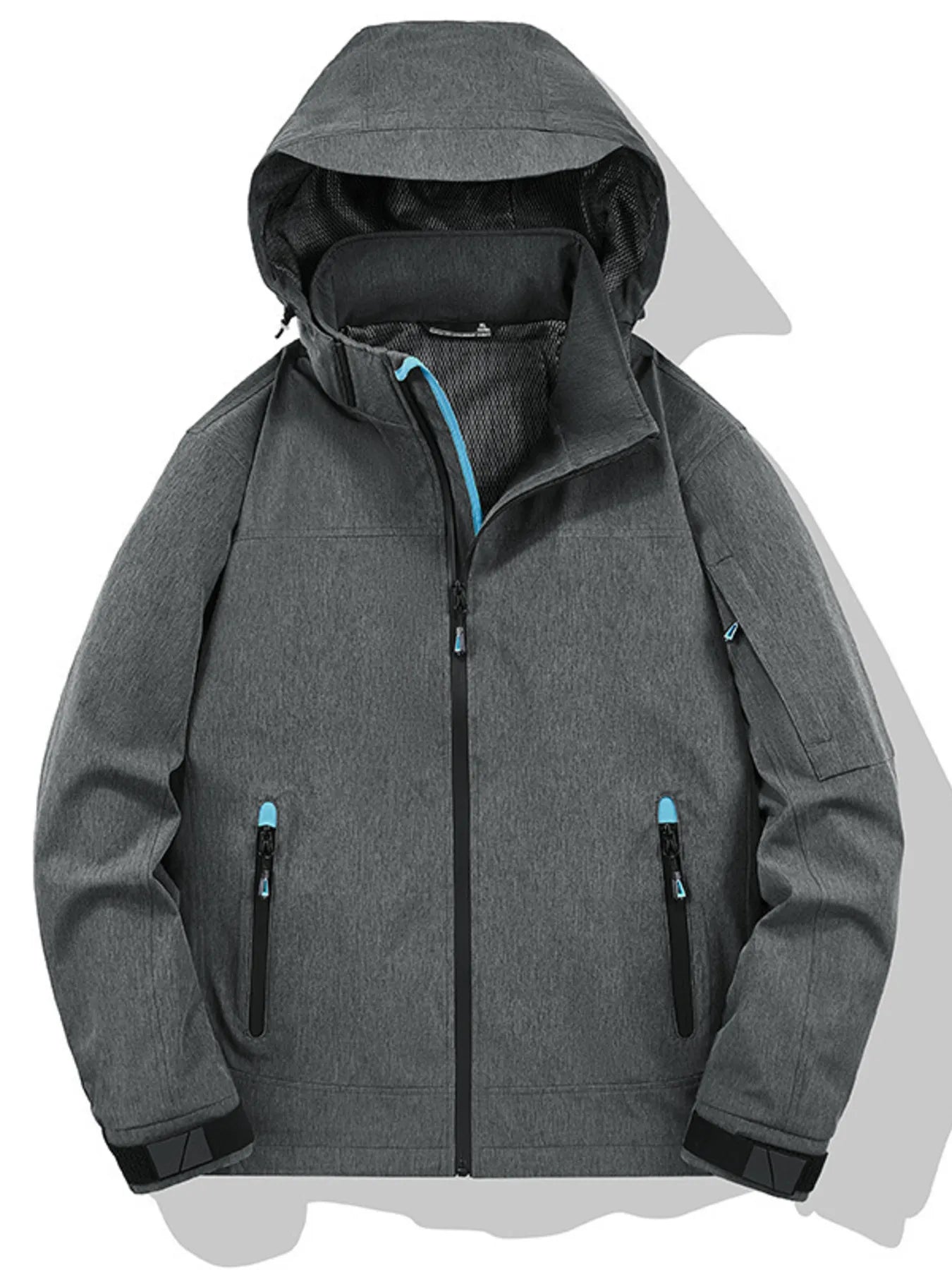 Men's Plus Size Outdoor Zip Up Hooded Jacket
