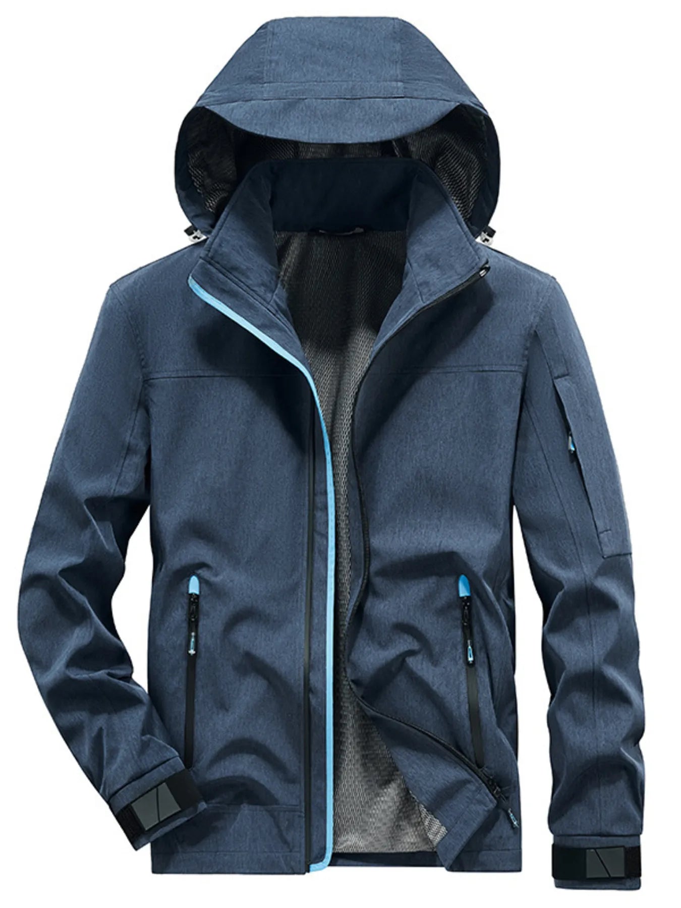 Men's Plus Size Outdoor Zip Up Hooded Jacket