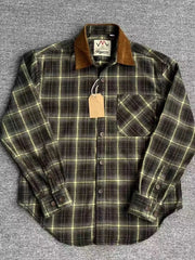 Men's Plus Size Oversized Plaid Button Up Shirt Yellow Grid / M