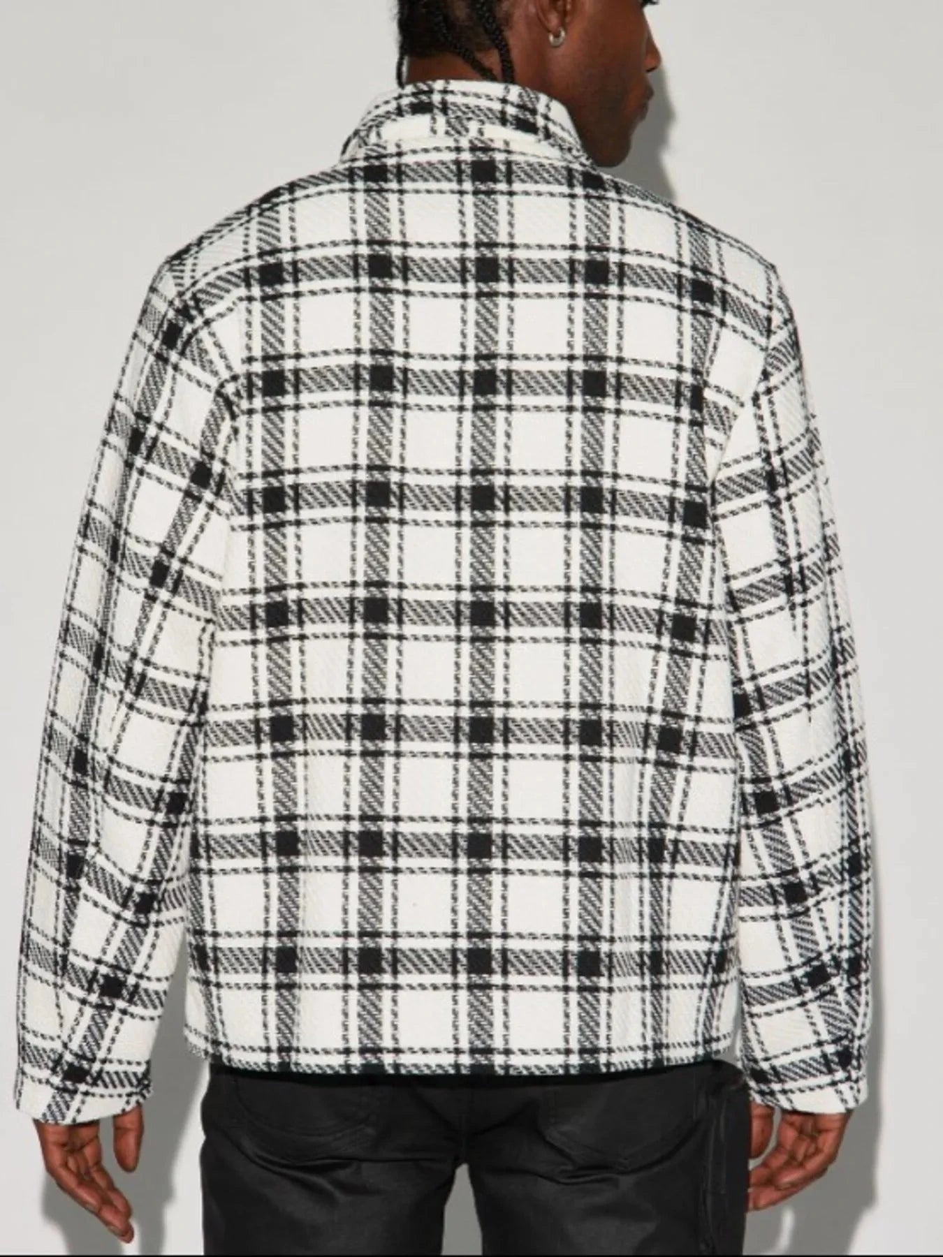 Men's Plus Size Plaid Button Up Long Sleeve Shirt