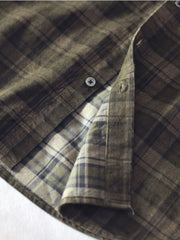 Men's Plus Size Plaid Button Up Long Sleeve Shirt