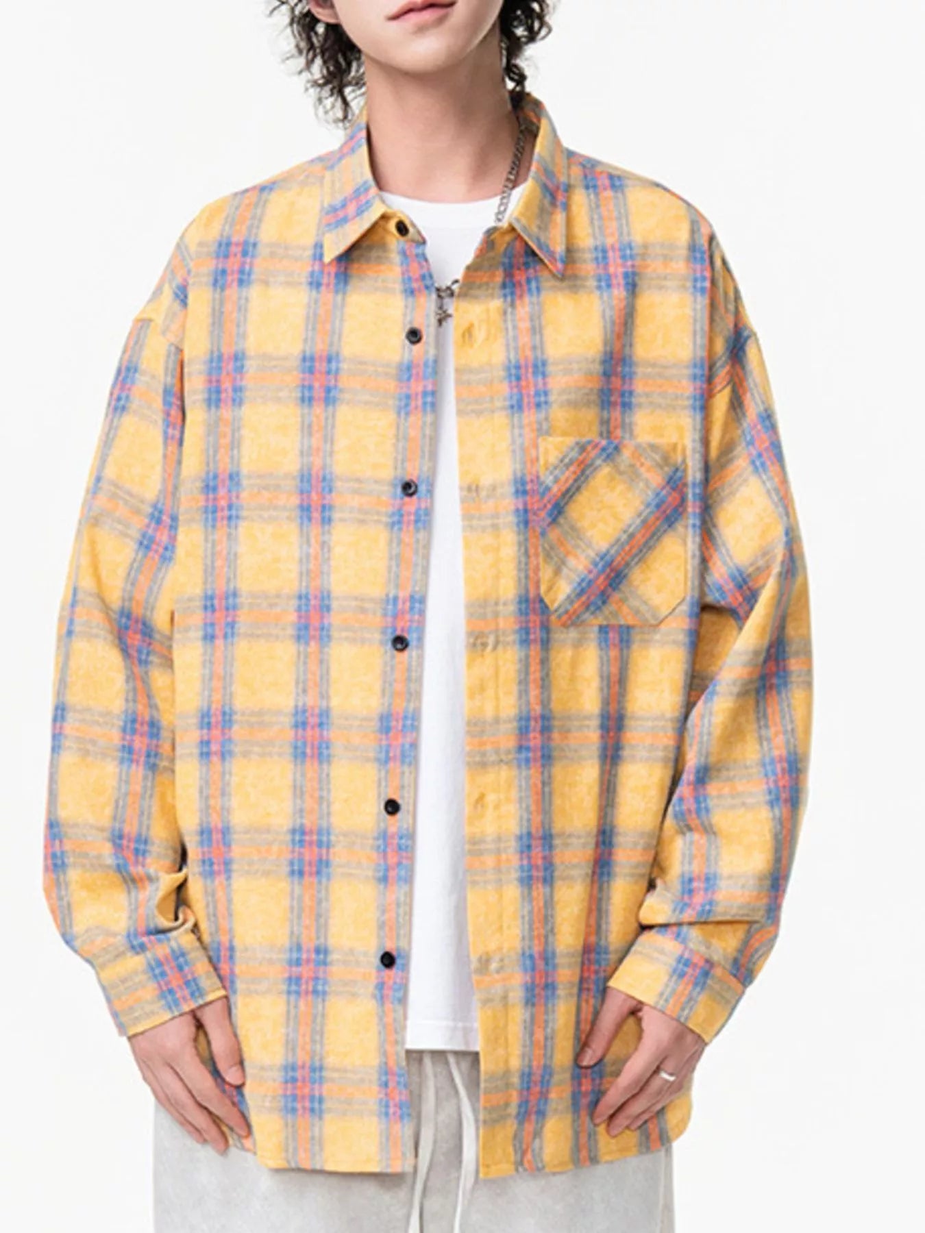 Men's Plus Size Plaid Button Up Shirt