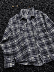 Men's Plus Size Plaid Button Up Shirt Blue / M