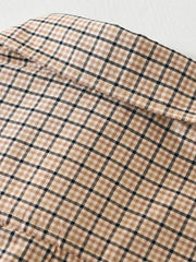 Men's Plus Size Plaid Button Up Short Sleeve Shirt