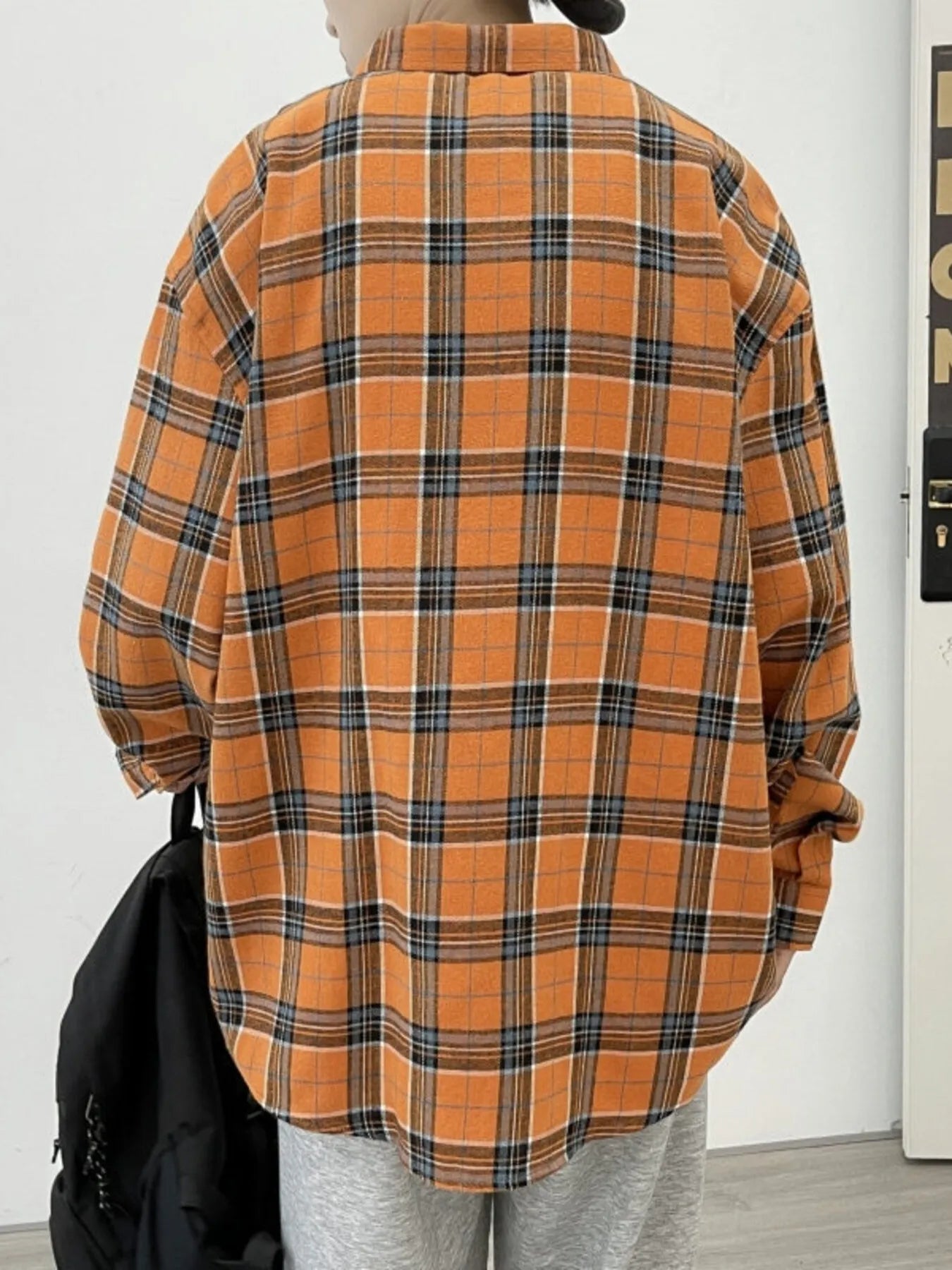 Men's Plus Size Plaid Long Sleeve Shirt
