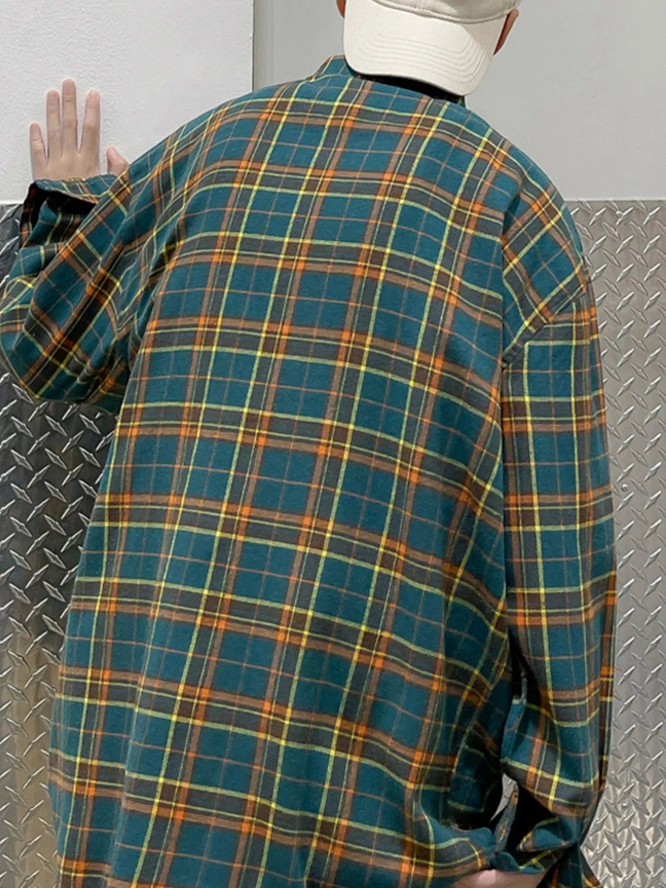 Men's Plus Size Plaid Long Sleeve Shirt