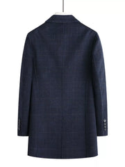 Men's Plus Size Plaid Wool Blend Overcoat
