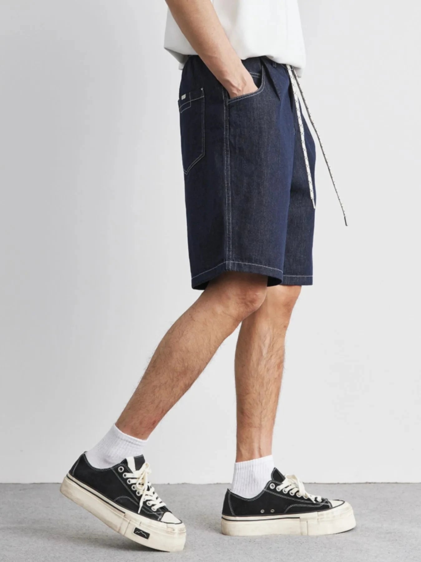 Men's Plus Size Pocketed Denim Shorts