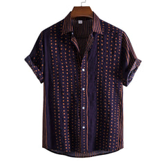 Men's Plus Size Polka Dot Short Sleeve Button-Up Shirt Plum Purple / M
