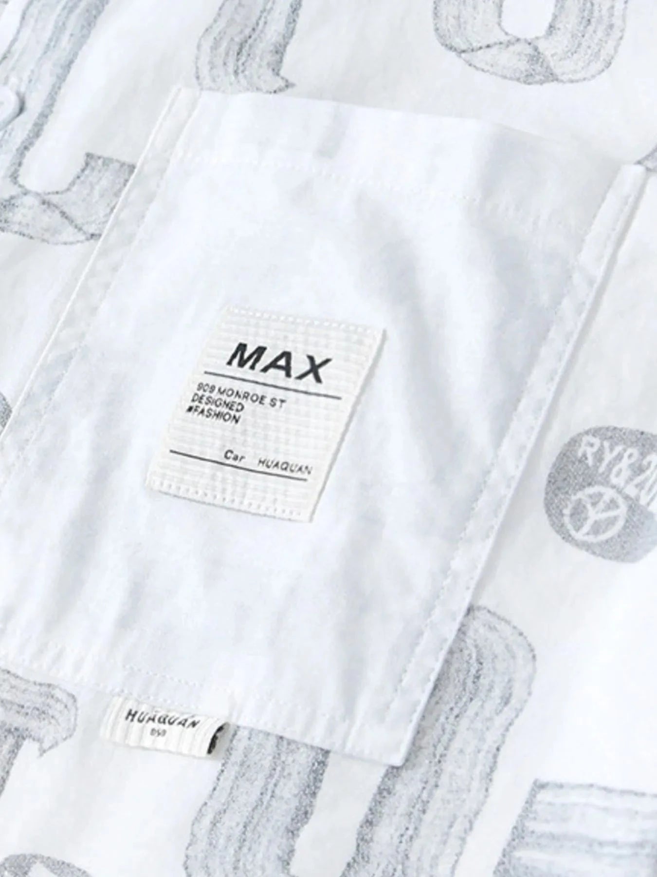 Men's Plus Size Printed Button Up Short Sleeve Shirt