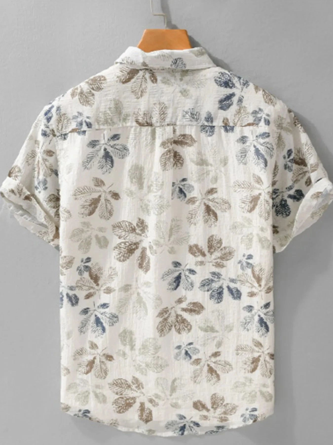 Men's Plus Size Printed Button Up Short Sleeve Shirt
