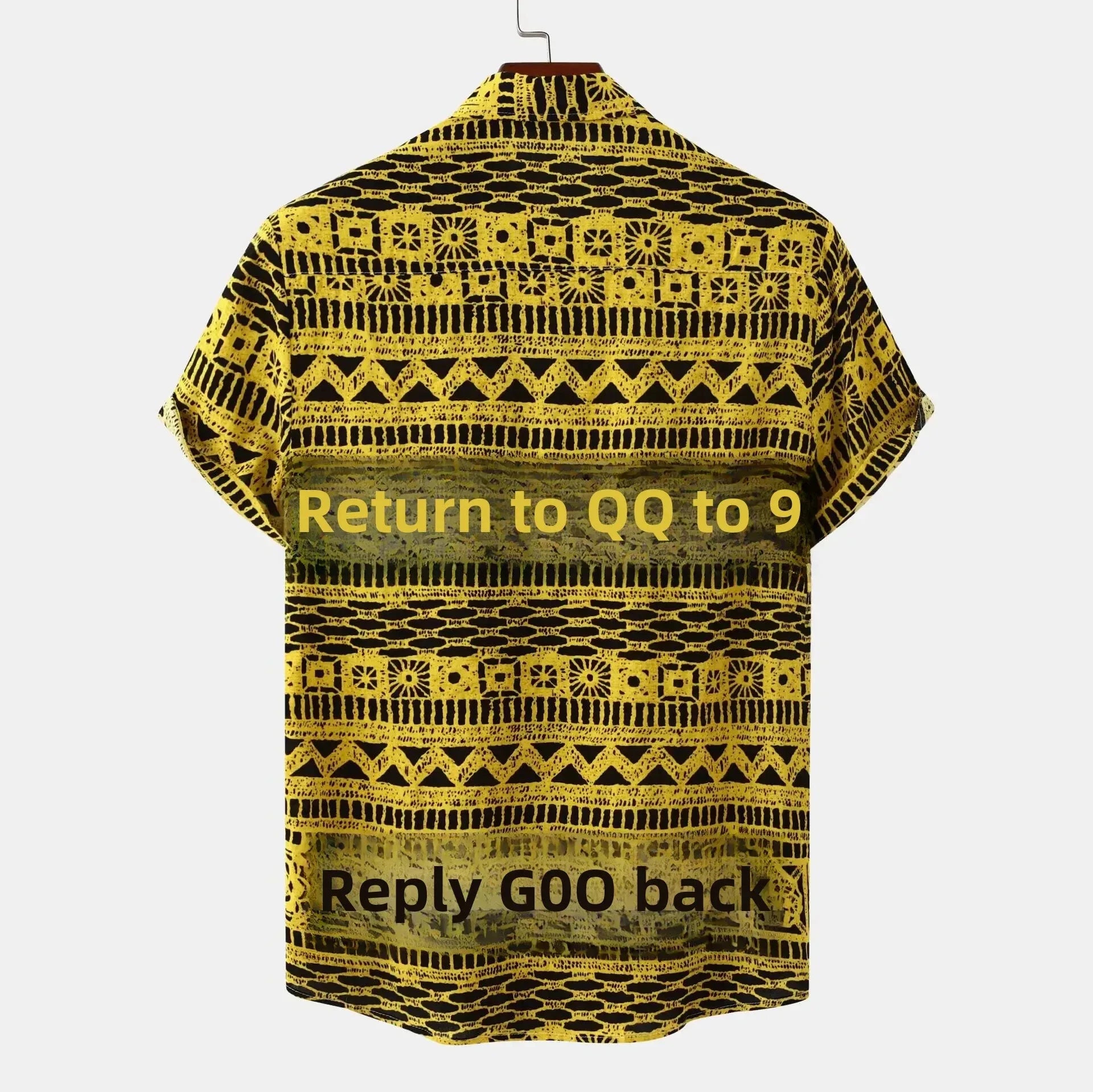 Men's Plus Size Printed Button Up Short Sleeve Shirt