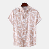 Men's Plus Size Printed Short Sleeve Button-Up Shirt Dust Storm / M