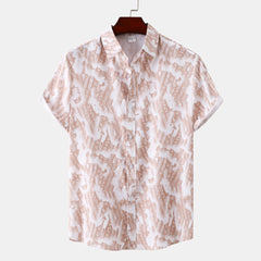Men's Plus Size Printed Short Sleeve Button-Up Shirt Dust Storm / M