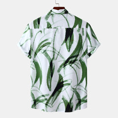 Men's Plus Size Printed Short Sleeve Casual Shirt