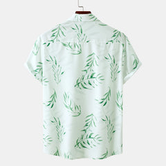 Men's Plus Size Printed Short Sleeve Casual Shirt