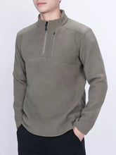 Men's Plus Size Quarter-Zip Fleece Sweatshirt Mocha / M