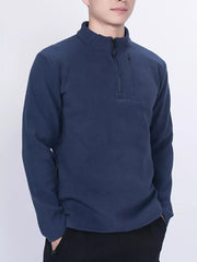 Men's Plus Size Quarter-Zip Fleece Sweatshirt Navy / M