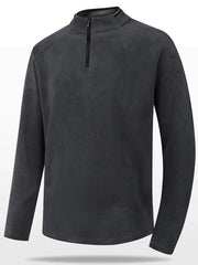 Men's Plus Size Quarter Zip Long Sleeve Sweatshirt Dark Gray / M