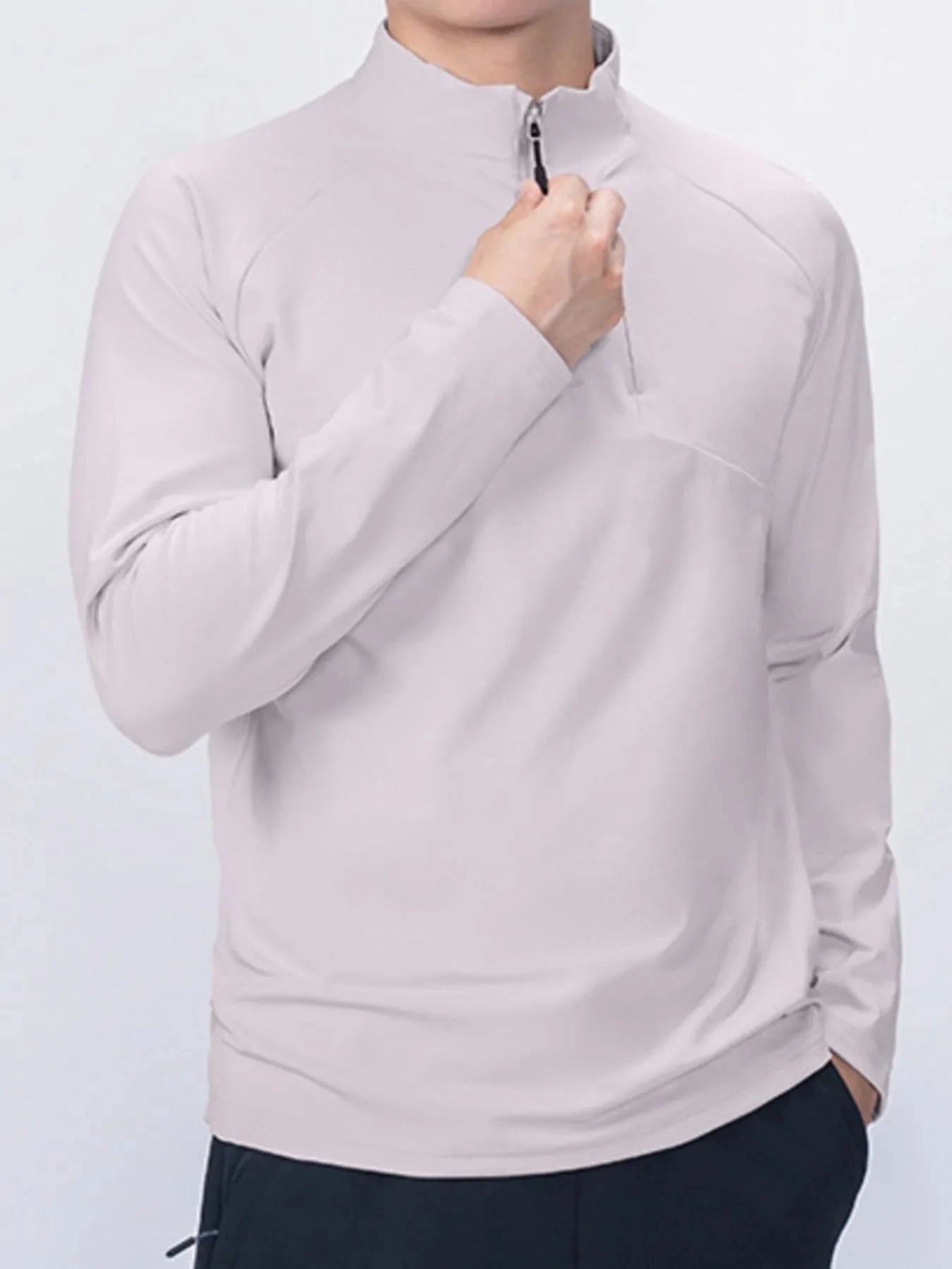 Men's Plus Size Quarter Zip Long Sleeve top